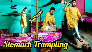 Stomach Trampling challenge with Dress Full wait funny video / requeste video @Rmpvlogs