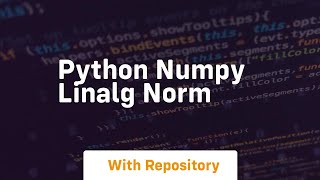 python numpy linalg norm
