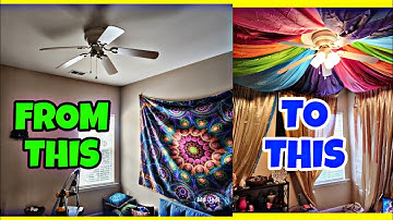 DIY HOW TO HANG CEILING DRAPES FOR A SHE CAVE! Ceiling Drapery