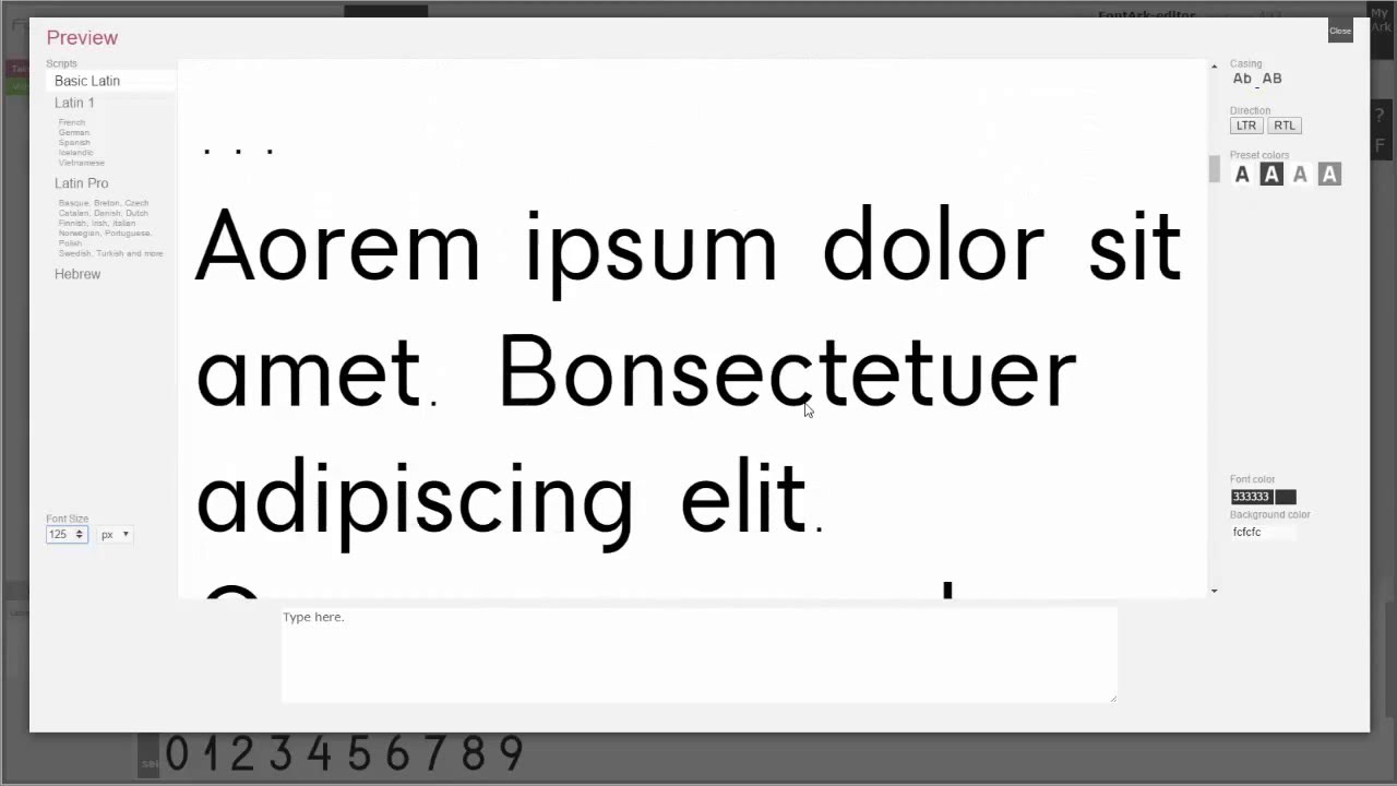 FontArk - Advanced online font editor, font creator