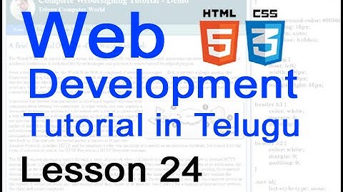 Web Development  Tutorials in Telugu - Lesson 24