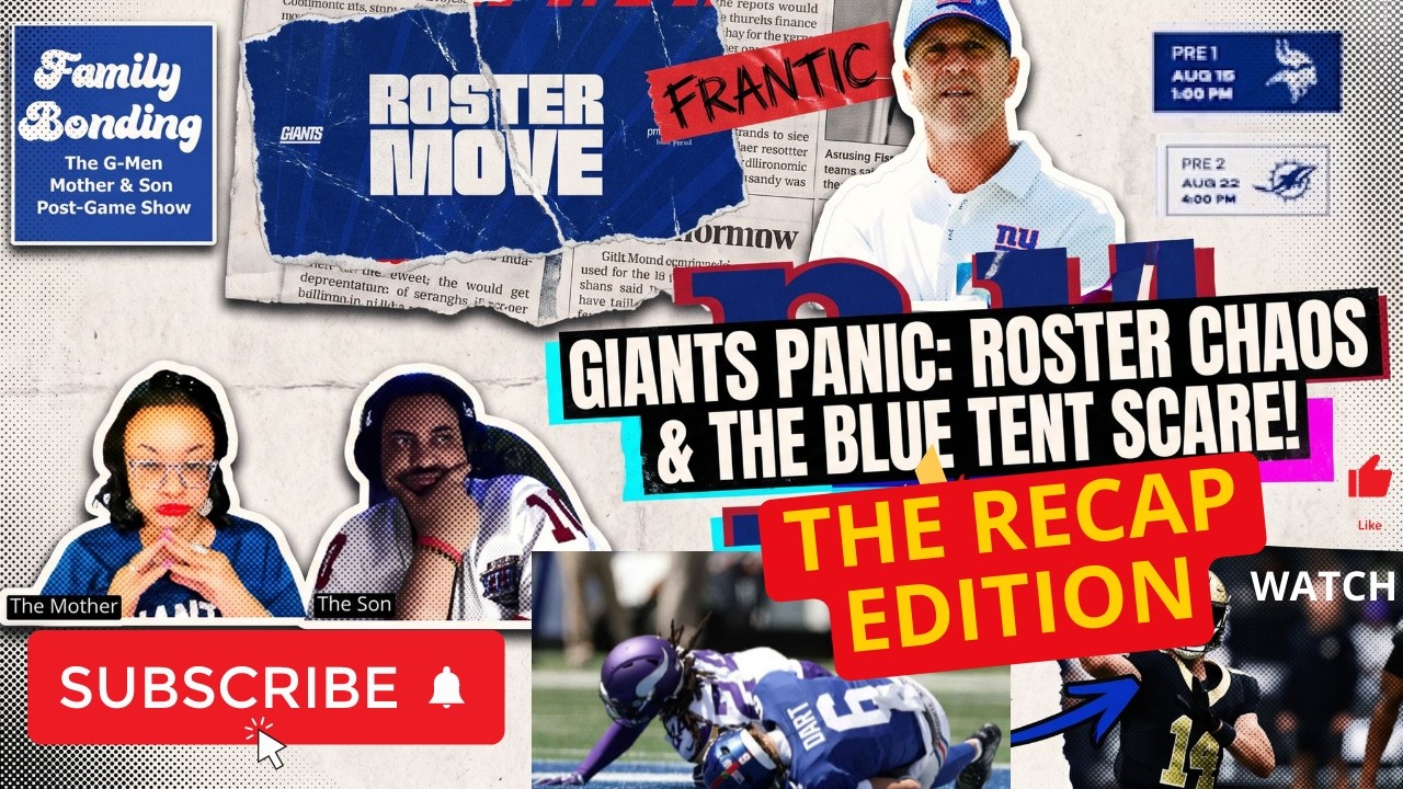 ⏪ RECAP NY Giants Mom & Son Fans Reaction | 2026 Pre-Season Roster Chaos and Preseason Game 1 Loss