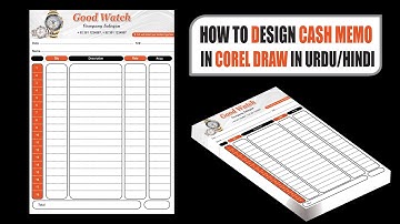 Graphic designing | Tutorial: How to Make Cash Memo Design in Corel draw 2021 | Cash Book