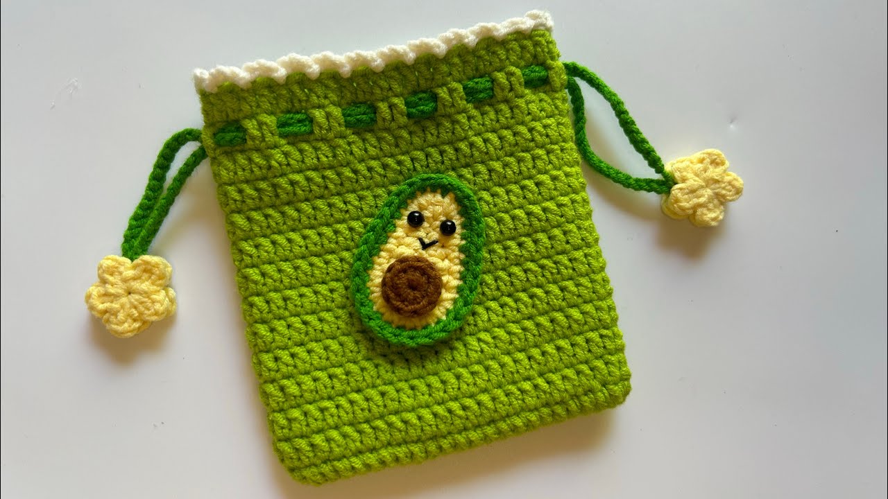 Hướng dẫn móc túi rút bằng len| How to crochet a wool drawstring bag ...