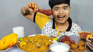 ASMR | CHICKEN BIRYANI CHICKEN FRY LEG & PESTORY & MANGO EATING MUKBANG  | Eating Show | Big Bites