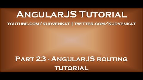 AngularJS routing-zelfstudie