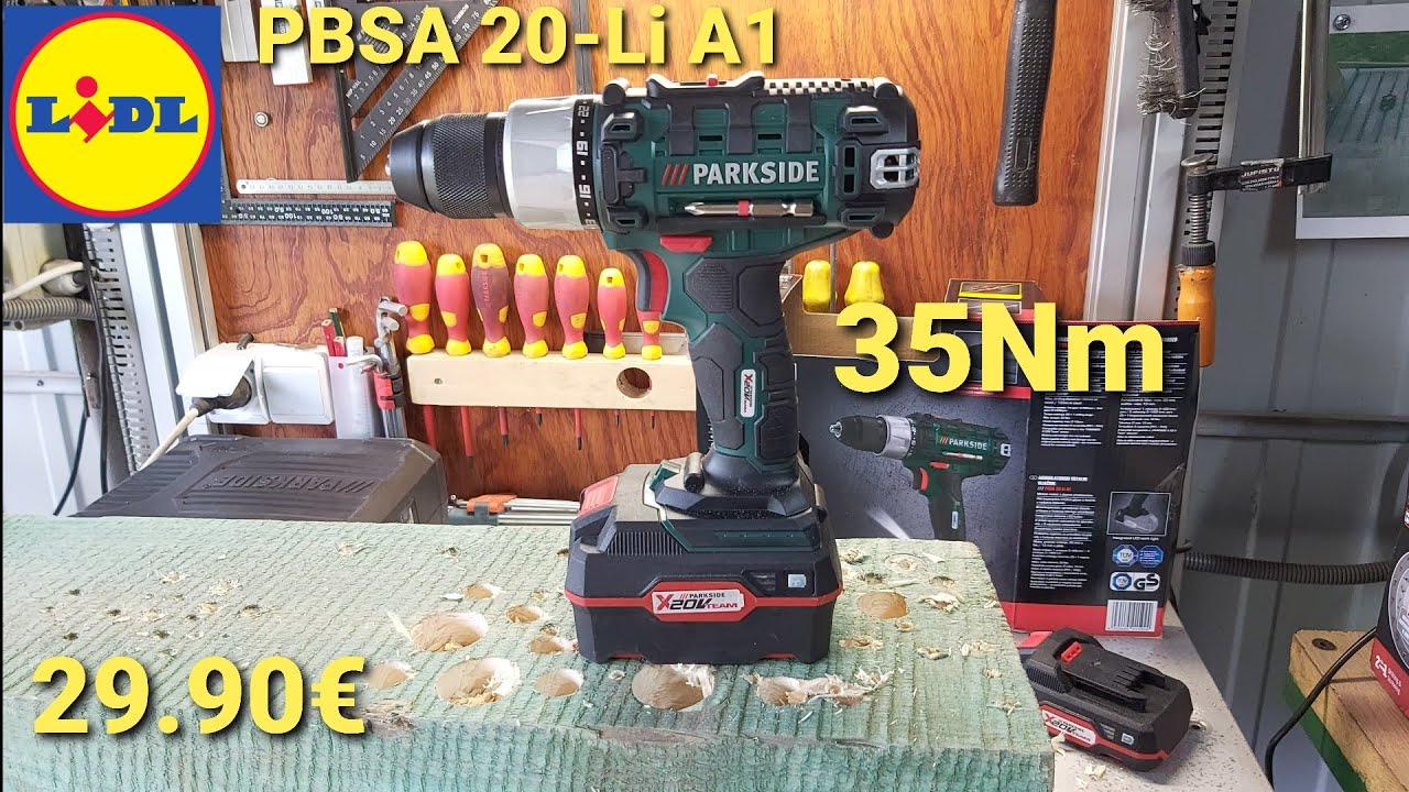 Parkside cordless drill / driver PBSA 20-Li A1 Unboxing and TEST - YouTube