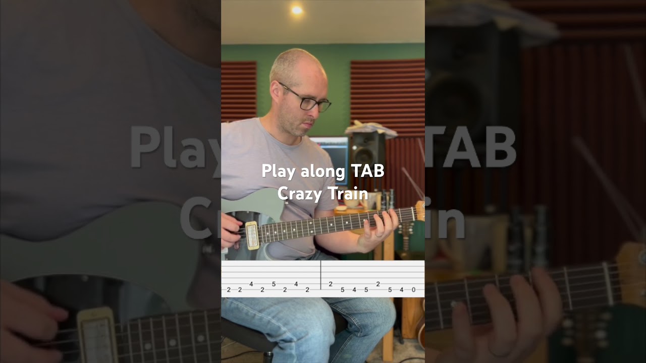 Crazy Train Riff - Play along TAB 