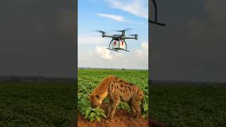 Agricultural Drone Scares Hyena in Potato Field