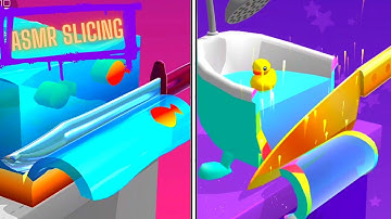 ASMR Slicing 3D 🔪 🌭🍕 | Super Satisfying and Relaxing Android&ios Pro Gameplay