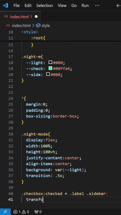 Easy Night Mode Switch: HTML, CSS, and JavaScript #coding #html #css # ...