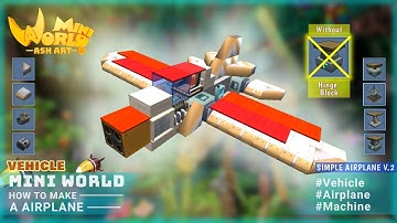 Mini World Block Art : Tutorial - How To Make A Airplane [Simple Version 2 ]  #2