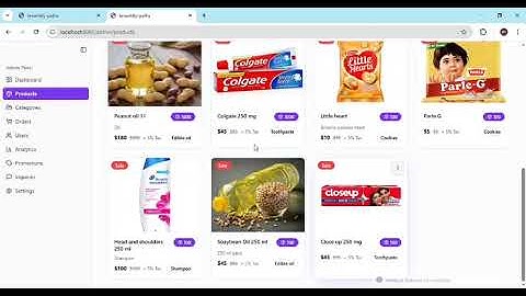 Shopping cart Admin panel 