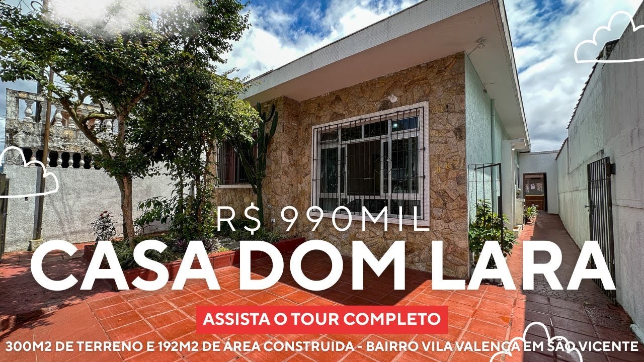 Casa isolada a Venda na Rua Dom Lara em São Vicente - R$ 990 mil!