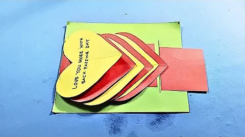 Cute Gift Idea | Heart Waterfall Card For Valentine's Day | Diy Craft | I Love You Pop Up Card