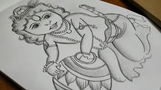 Bal Krishna Drawing•Bal Krishna Drawing step by step|Bal Krishna Drawing Easy step by step|pencil