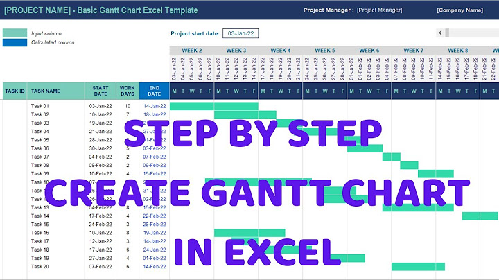 Hướng dẫn vẽ sơ đồ gantt trong excel