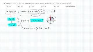 Prijemni ispit za ETF 2019. godine - zad18 - trigonometrija