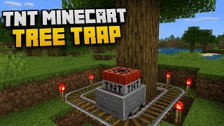 Tutorial Bedrock/PE -How to make tnt minecart instant explosion tree trap#minecrafttutorial#tutorial
