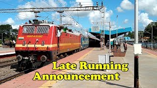 Late Running Announcement, Arrival & Departure | Agartala-Bengaluru Humsafar Exp Skips Tenali | IR