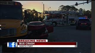 Six injured in North Port school bus crash Wednesday morning