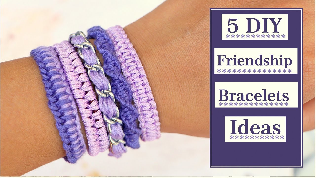 5 DIY Friendship Bracelets Ideas| Macrame Bracelets |Thread Bracelet ...