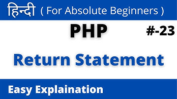 Return In PHP || HINDI
