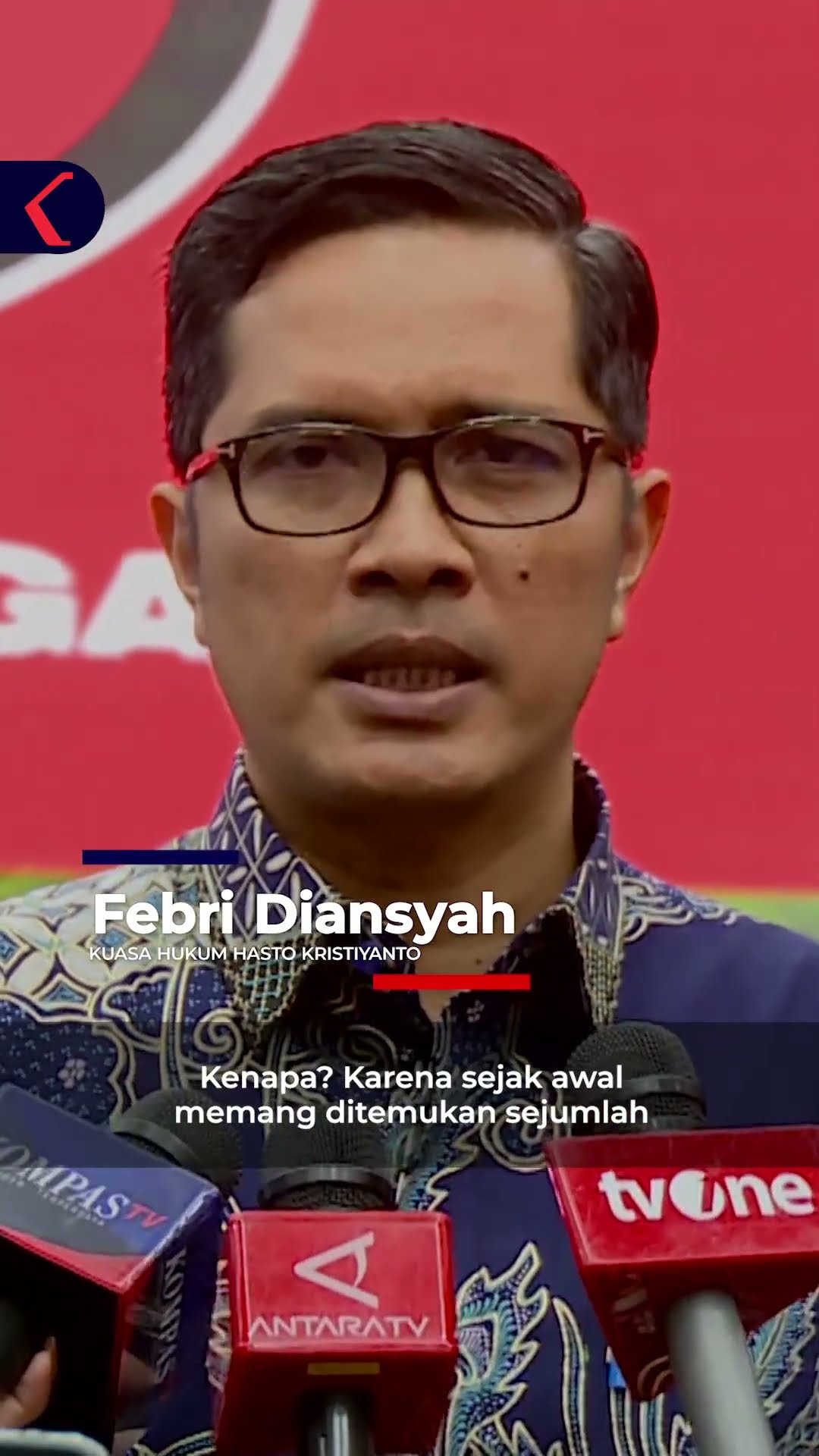 EKS JUBIR KPK FEBRI DIANSYAH JADI TIM KUASA HUKUM HASTO KRISTIYANTO