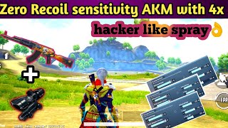 🔥Akm with 4x Zero Recoil 😱 sensitivity Like hacker | Akm Recoil control Guide PUBG\/BGMI.