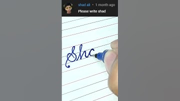Shad - Beautiful name in Cursive writing | Cursive writing for beginners | #shorts