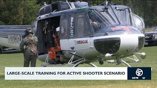 Large-scale training for active shooter scenario