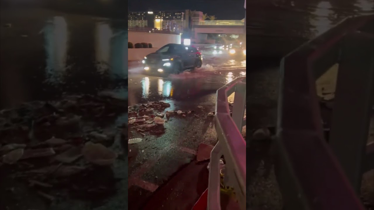 Las Vegas Flash Floods Labor Day Weekend 2023 Happening Now Monsoon Season Casinos Damage Linq Rain