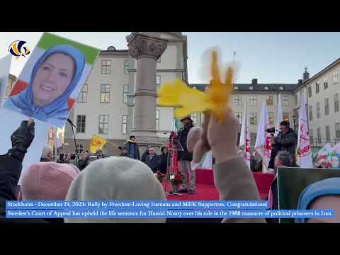 Stockholm - December 19, 2023: Rally by Freedom-Loving Iranians and MEK Supporters. Congratulations!