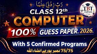 Class 12  Computer Science 2026  Guess Paper 2026  with 5 Confirmed Programmes  Punjab Board