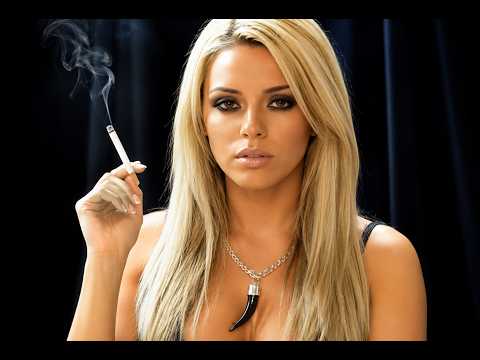 smoking blond woman