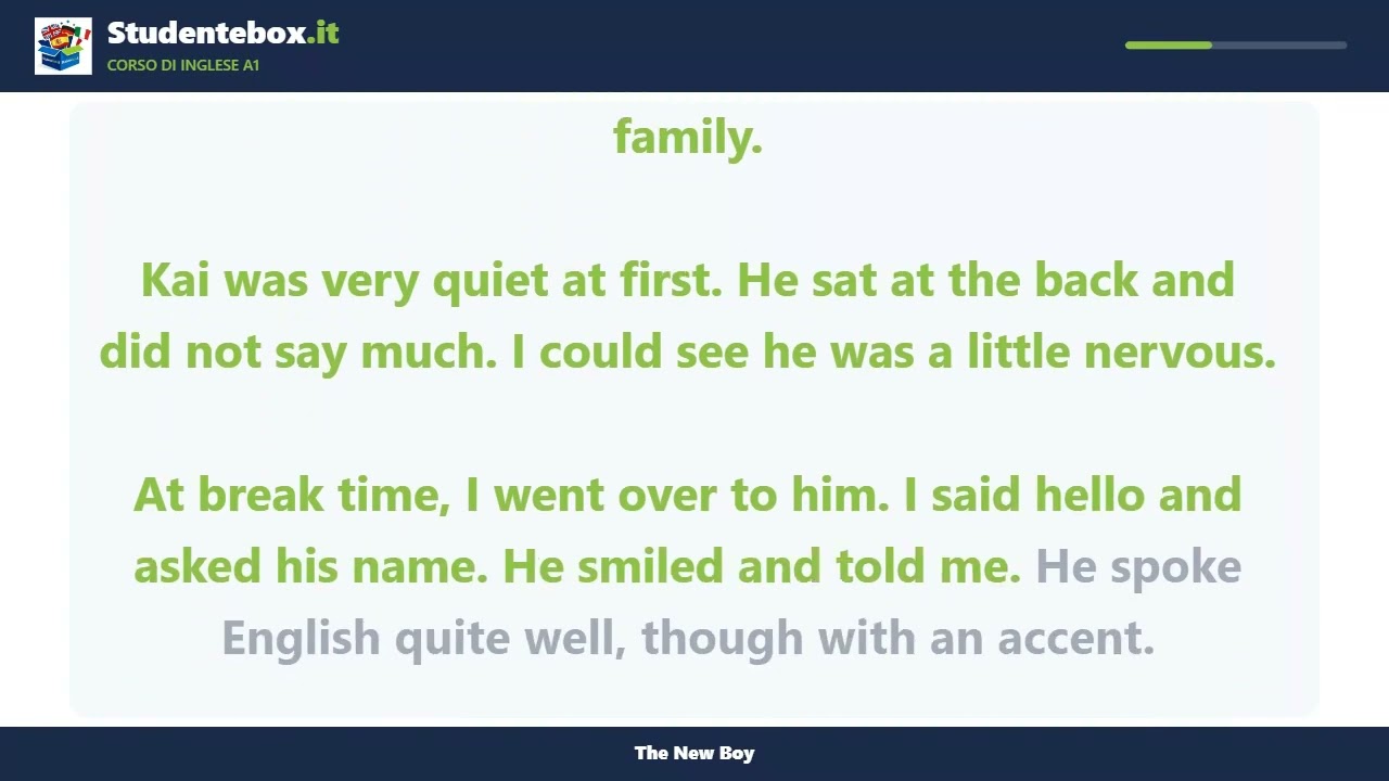 Video thumbnail: The New Boy — English A1
