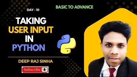Taking User Input in Python (Day #10) at Run Time | Python Tutorial | Python Programming in Hindi