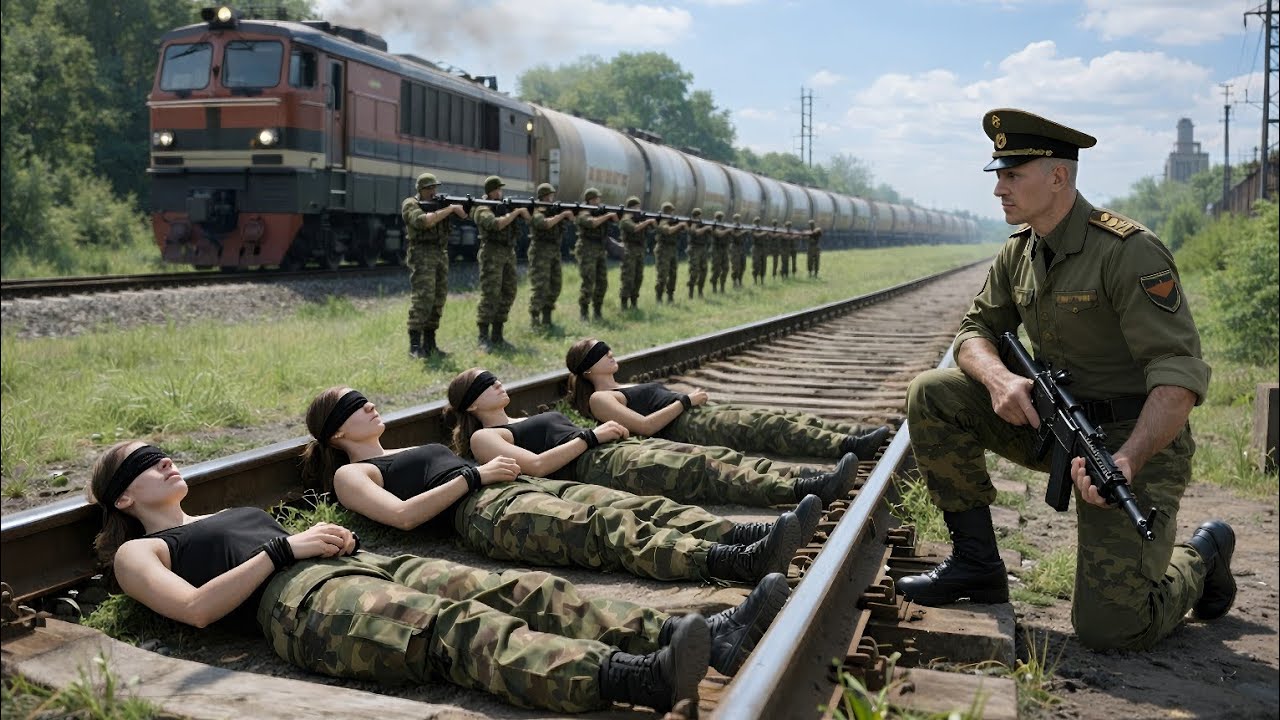 Look! The general's crazy act of torturing hostages on the train tracks was stopped by a sniper.