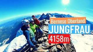 Climbing The Jungfrau 4158M From The Jungfraujoch In The Bernese Oberland, Switzerland