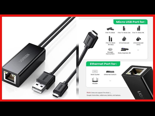 Adaptador Ethernet Para Fire Tv Stick 4k Y Google Chromecast