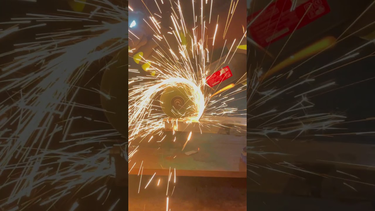 Fire Sparks Fly! 🔥 Angle Grinder Cuts Metal Box Bar | Satisfying Grinder 