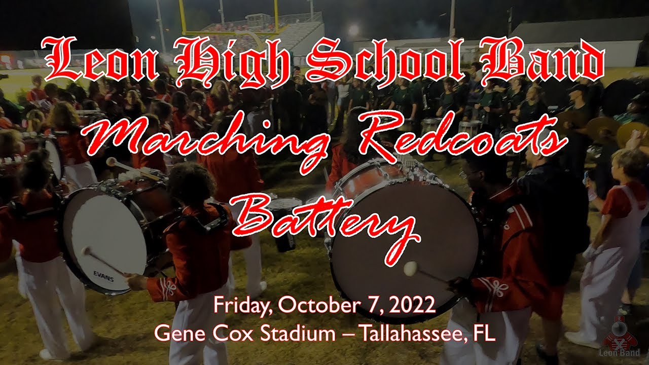 2022 Marching Redcoats and Trojan Marching Band Battery Session at Leon