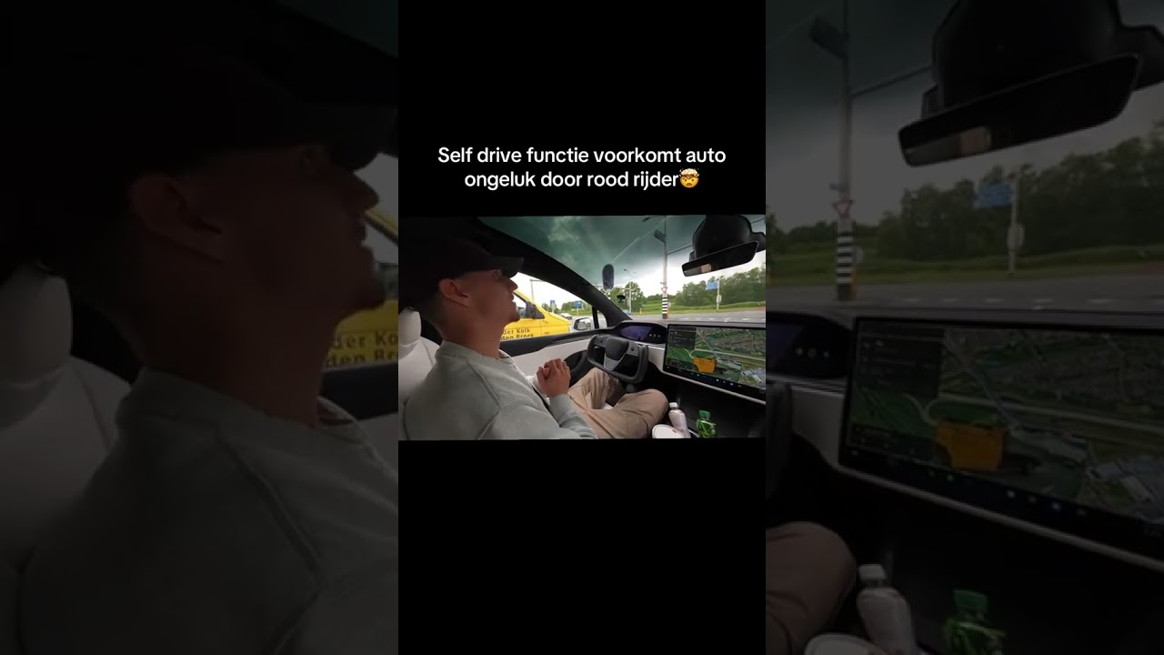 Self drive functie voorkomt ongeluk door rood rijden! Had Myron dit maar op de Lamborghini urus 😅😂
