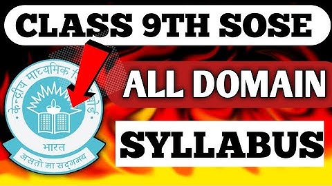 SOSE All Domain Syllabus Class 9th | Session 2023-24 | How to download it?