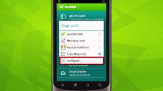 Dr.Web para Android Filtración de llamadas y mensajes en Antispam screenshot 5