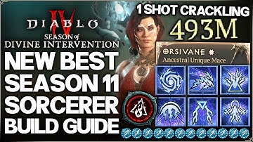 Diablo 4 - New Best S11 BROKEN OP DAMAGE Sorcerer Build Guide - New Crackling Energy Fast Torment 4!