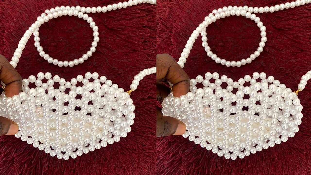 HOW TO MAKE A HEART PEARL BEADED BAG // DIY PEARL BEADED BAG // BEGINNER FRIENDLY