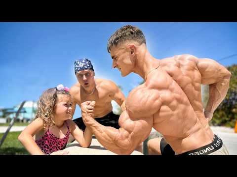 Small Girl Challenged Bodybuilders at Arm Wrestling!