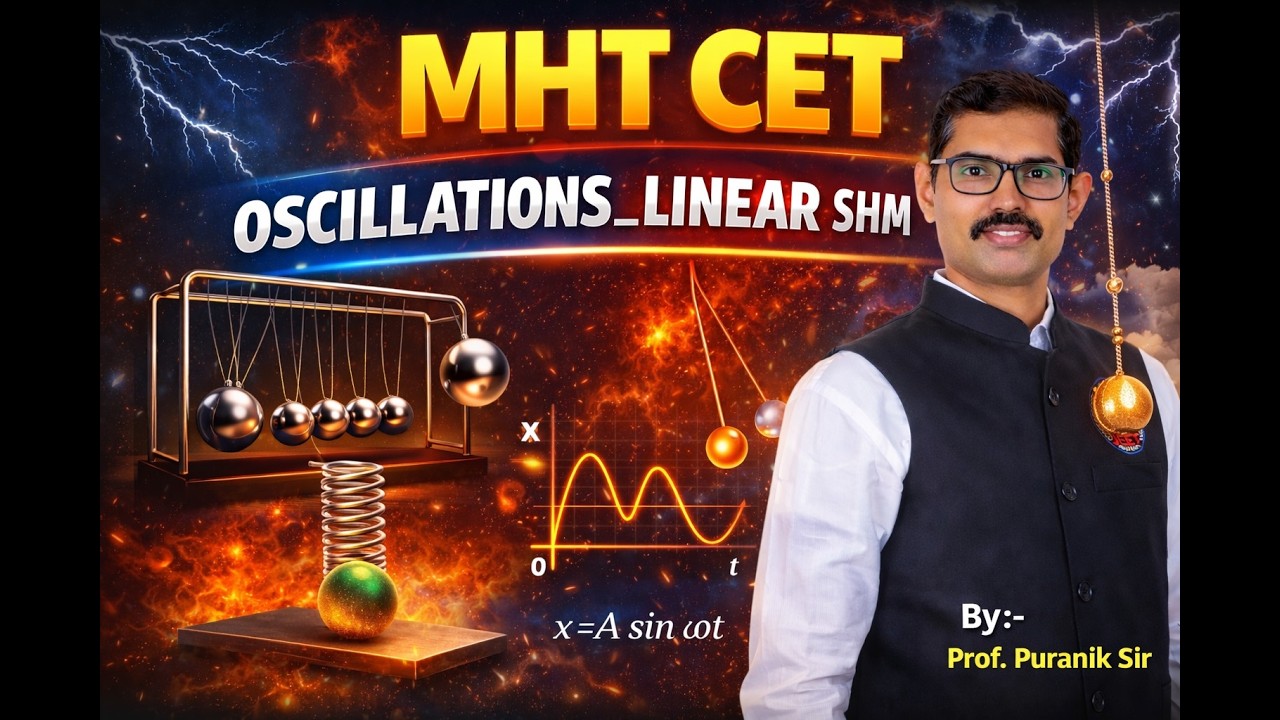 MHT CET 2026 : Oscillations Linear SHM : Puranik Sir