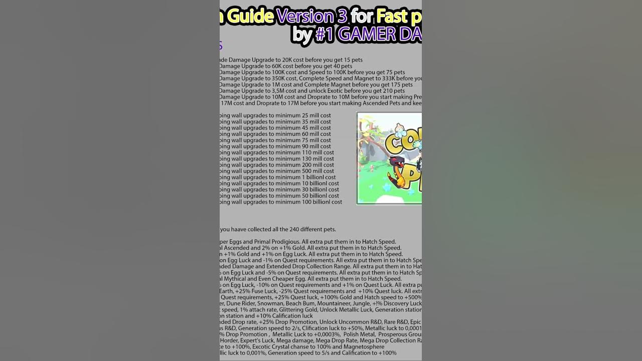 Rebirth guide for collect all pets by viper toffi youtube